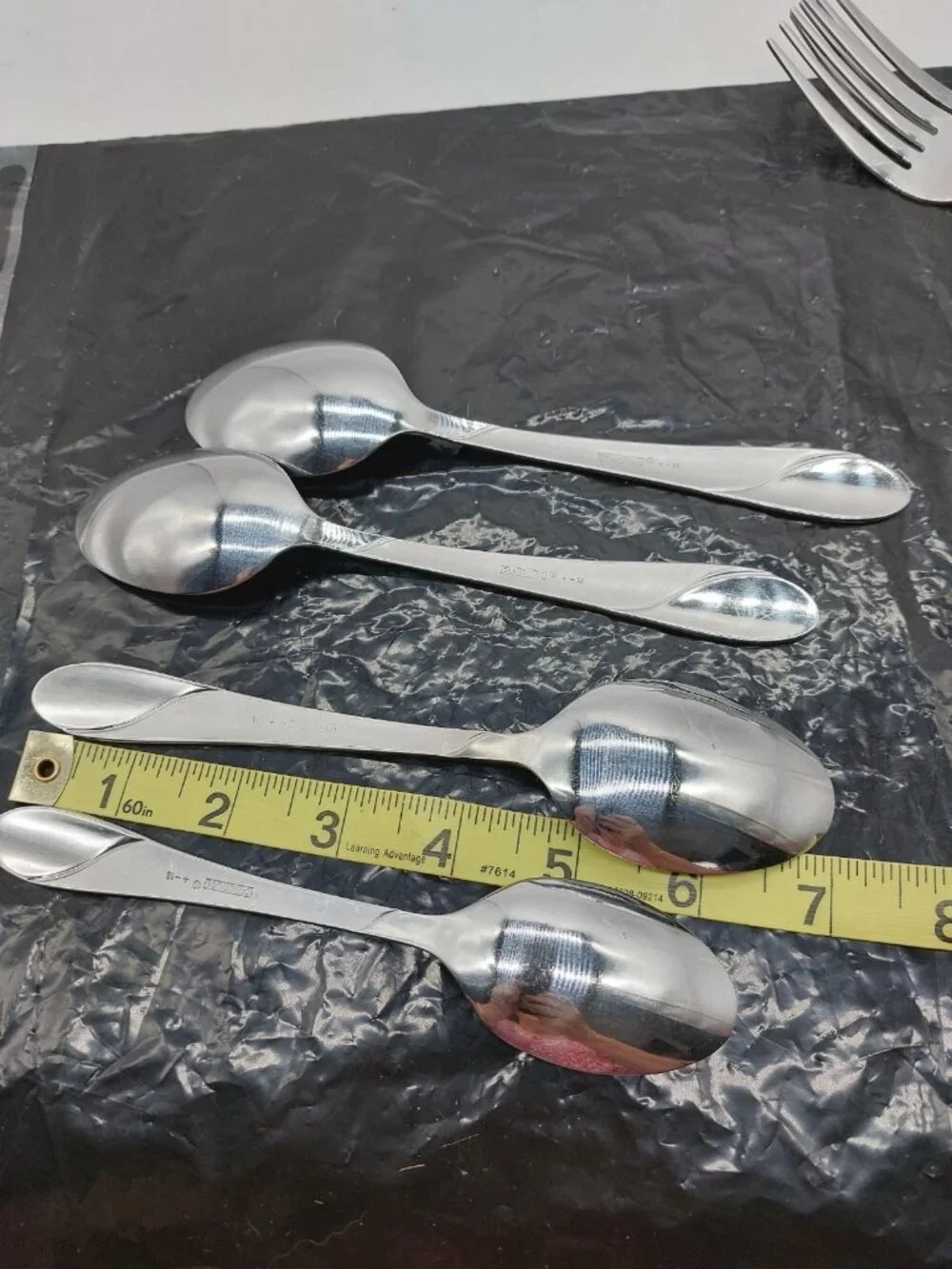 Cambridge Swirl Sand Stainless Flatware Glossy Frosted Spoons Forks Set Of 6